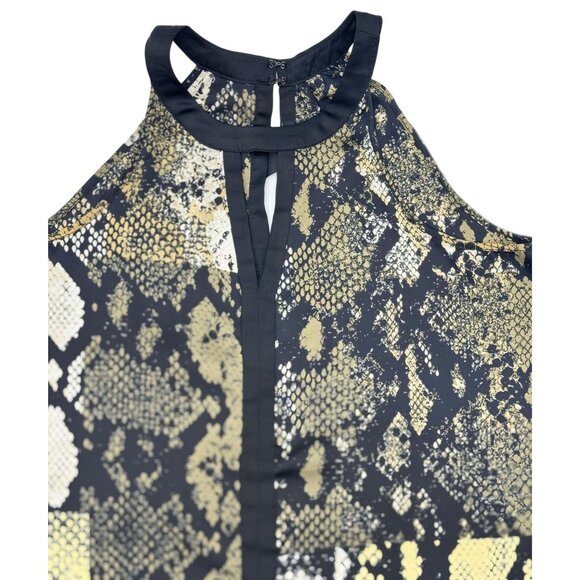 Kenneth Cole Size S Womens Sleeveless Snake Print Blouse With Keyhole Back - Picture 6 of 7